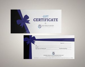 نموذج كوبون هدية Gift Certificate